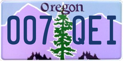 OR license plate 007QEI