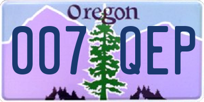 OR license plate 007QEP