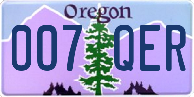 OR license plate 007QER