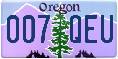 OR license plate 007QEU