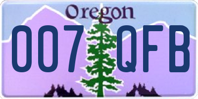 OR license plate 007QFB