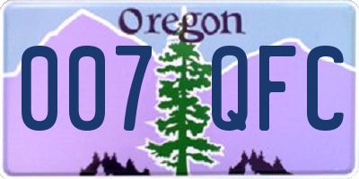 OR license plate 007QFC