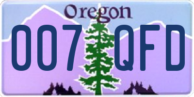 OR license plate 007QFD