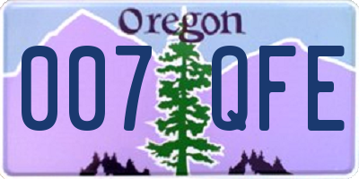 OR license plate 007QFE
