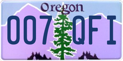 OR license plate 007QFI