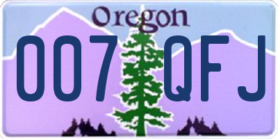 OR license plate 007QFJ