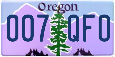 OR license plate 007QFO