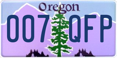 OR license plate 007QFP