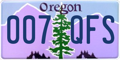 OR license plate 007QFS