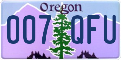 OR license plate 007QFU