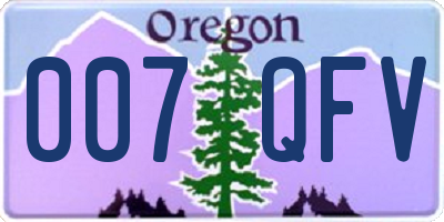 OR license plate 007QFV