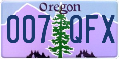 OR license plate 007QFX