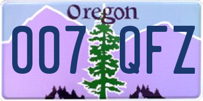 OR license plate 007QFZ