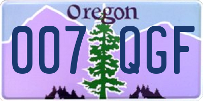 OR license plate 007QGF