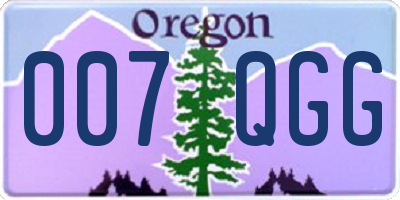 OR license plate 007QGG