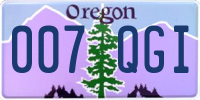 OR license plate 007QGI
