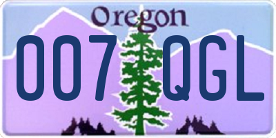OR license plate 007QGL