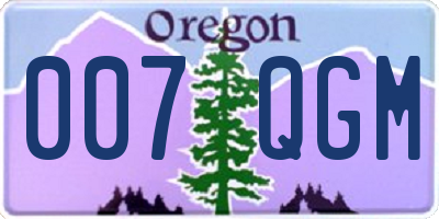 OR license plate 007QGM