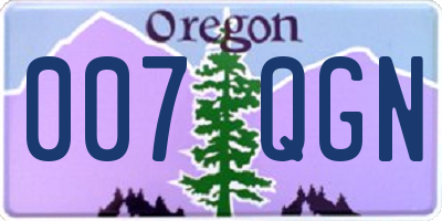 OR license plate 007QGN
