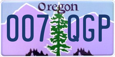 OR license plate 007QGP