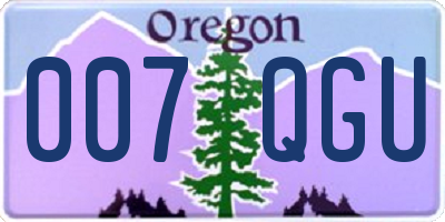 OR license plate 007QGU