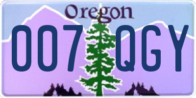 OR license plate 007QGY