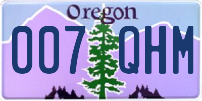 OR license plate 007QHM