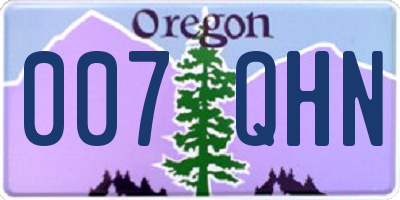 OR license plate 007QHN