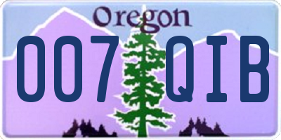 OR license plate 007QIB
