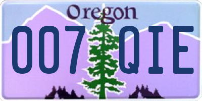 OR license plate 007QIE