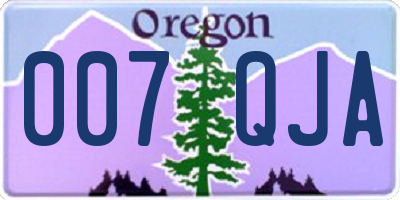 OR license plate 007QJA