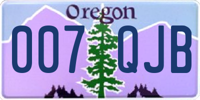 OR license plate 007QJB