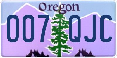 OR license plate 007QJC