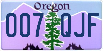 OR license plate 007QJF