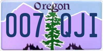 OR license plate 007QJI