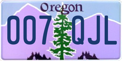 OR license plate 007QJL