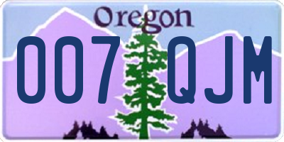 OR license plate 007QJM