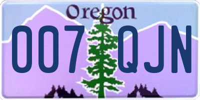 OR license plate 007QJN