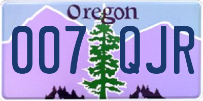 OR license plate 007QJR
