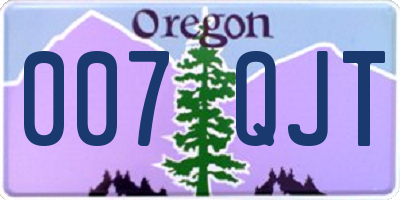 OR license plate 007QJT