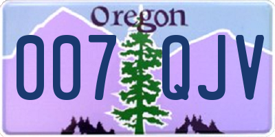 OR license plate 007QJV