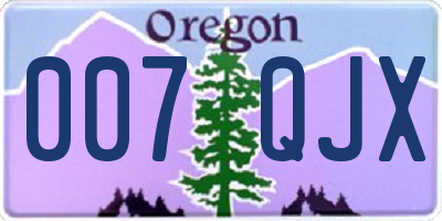 OR license plate 007QJX