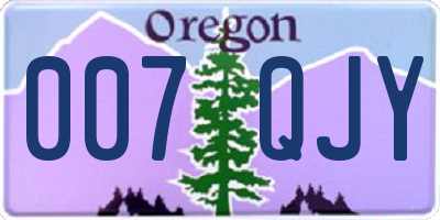 OR license plate 007QJY