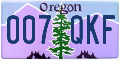 OR license plate 007QKF