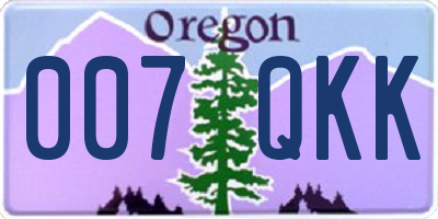 OR license plate 007QKK