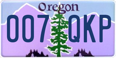 OR license plate 007QKP