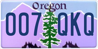OR license plate 007QKQ