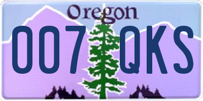 OR license plate 007QKS