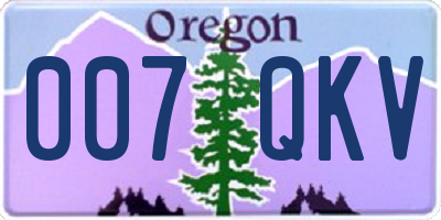 OR license plate 007QKV