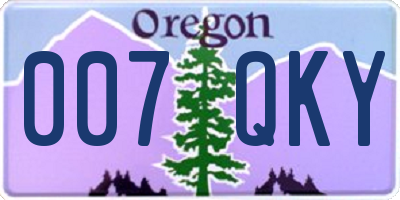 OR license plate 007QKY